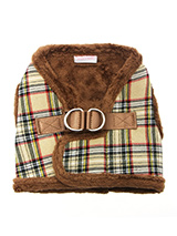 Luxury Fur Lined Brown Tartan Harness - What can we say only that this harness is most definitely the height of luxury. It is based on a traditional Scottish Highland design and it is soft warm and heavy with a double D-ring for extra security. It is lined with faux fur and finished around the neck and arms again with faux fur for a super...
