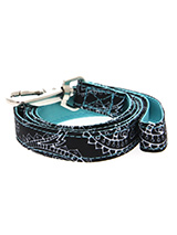 Black & Blue Paisley Lead - Here at Urban Pup our design team understands that everyone likes a coordinated look. So we added a Black and Blue Paisley  Fabric Lead to match our Black and Blue Paisley Harness, Bandana and collar. This lead is lightweight and incredibly strong.